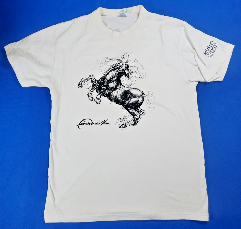 Vintage 90s Leonardo Da Vinci Sforza Horse Leonardo's Horse T shirt Men's Size M